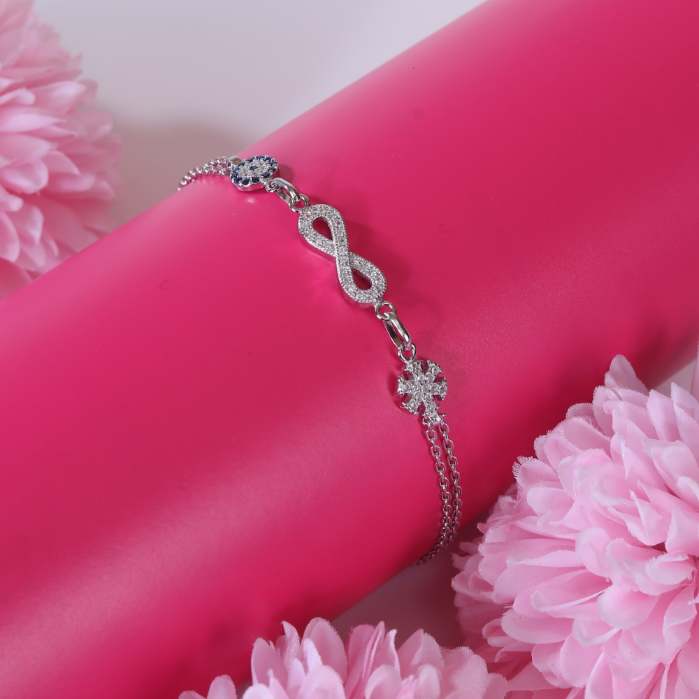 Infinity evil eye & star dual chain