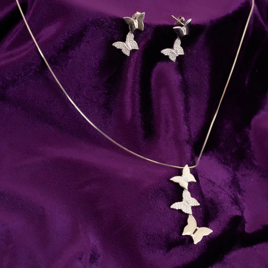 TRIO BUTTERFLY STUDDED