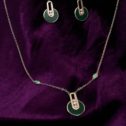 ROUND CUT STUDDED GREEN