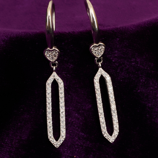 SMALL HEART DROP STUDDED