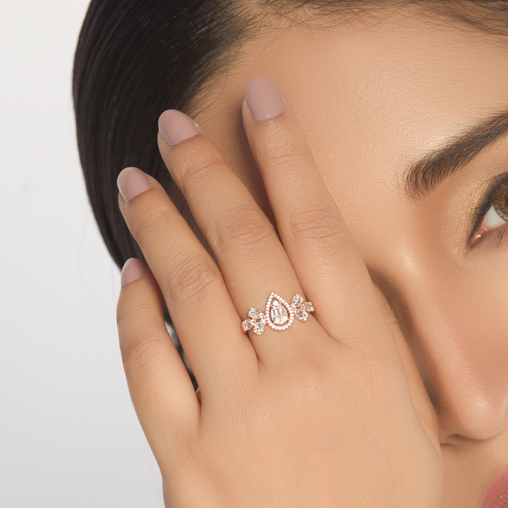 Zircon studded Cocktail ring