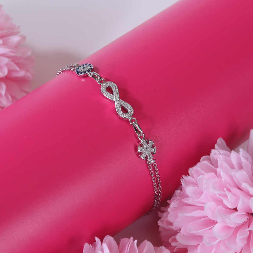 Infinity evil eye & star dual chain