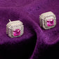 SQUARE STUDDED COLOR STONE