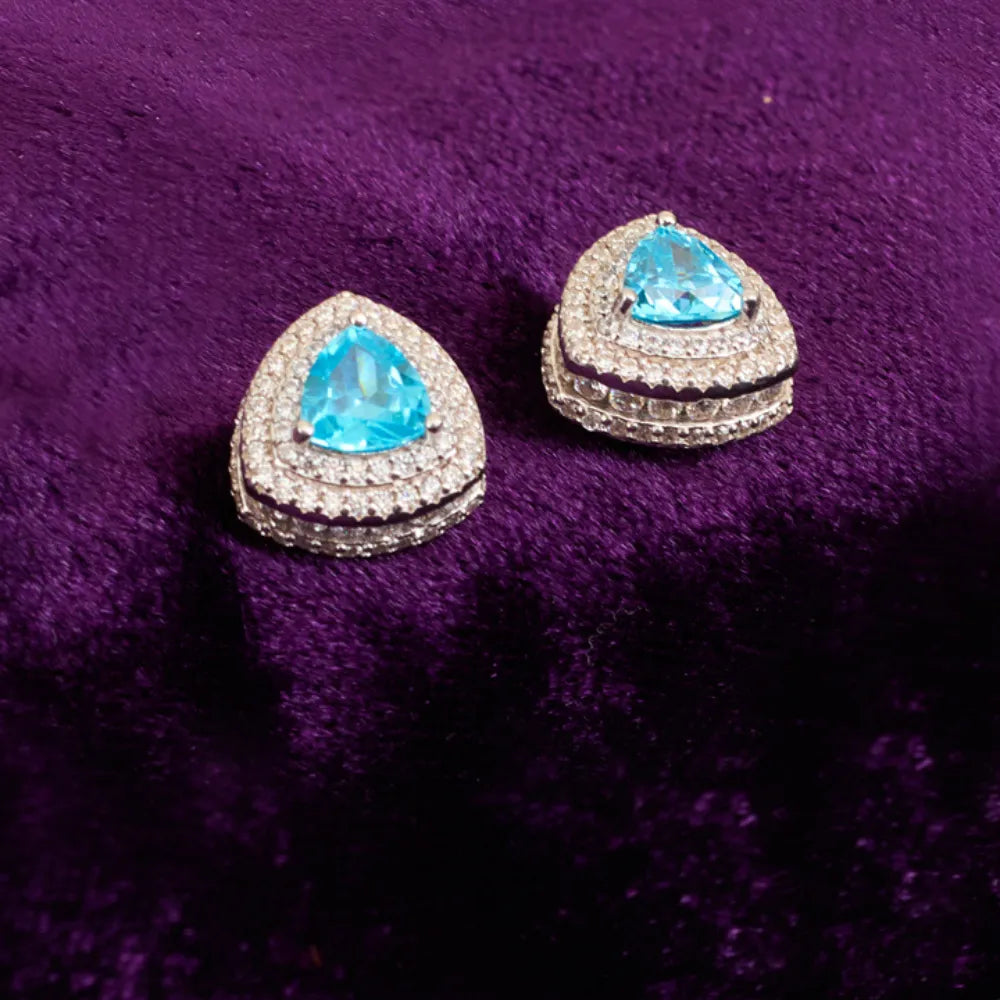 TRIANGLE STUDDED COLOR STONE