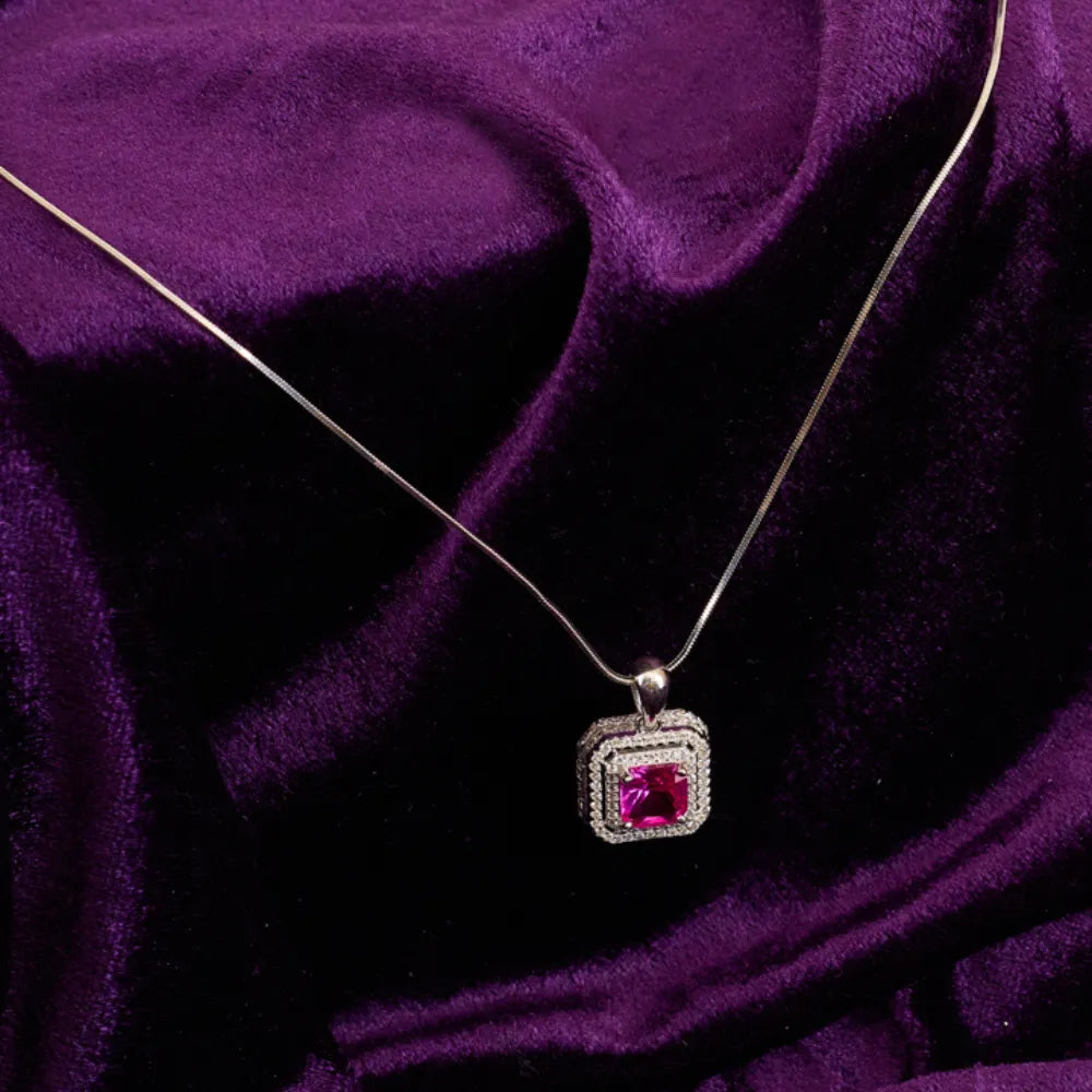 SQUARE STUDDED COLOR STONE