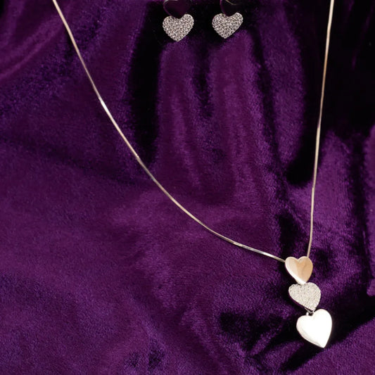 3 HEART STUDDED