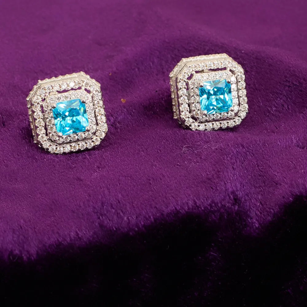 SQUARE STUDDED COLOR STONE