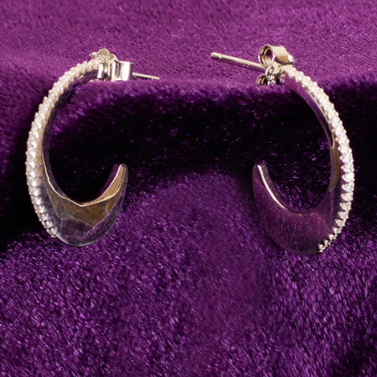 SMALL HALF MOON STUDDED